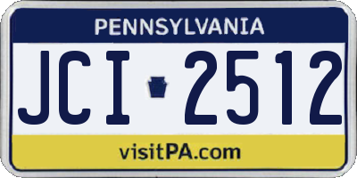 PA license plate JCI2512