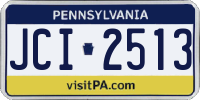 PA license plate JCI2513