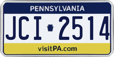 PA license plate JCI2514