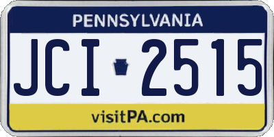 PA license plate JCI2515