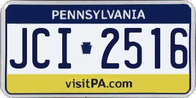 PA license plate JCI2516