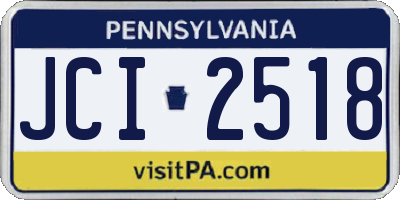 PA license plate JCI2518