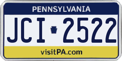 PA license plate JCI2522