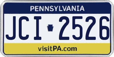 PA license plate JCI2526