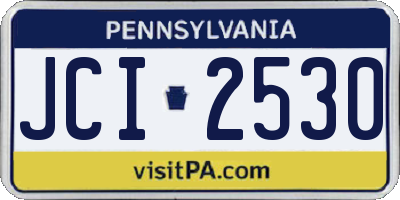 PA license plate JCI2530