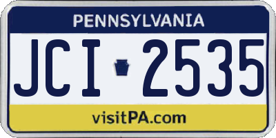 PA license plate JCI2535