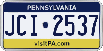 PA license plate JCI2537