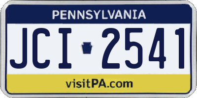 PA license plate JCI2541