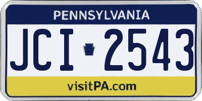 PA license plate JCI2543