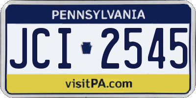 PA license plate JCI2545