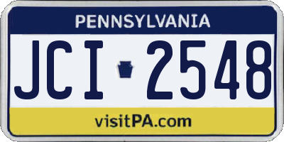 PA license plate JCI2548