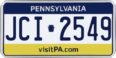 PA license plate JCI2549