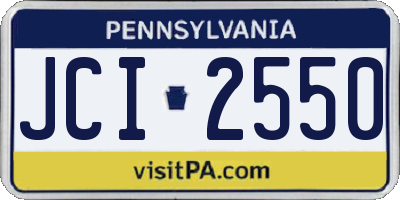 PA license plate JCI2550