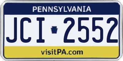 PA license plate JCI2552