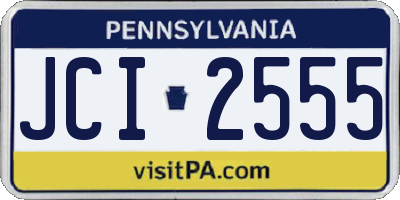 PA license plate JCI2555