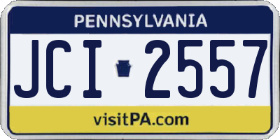PA license plate JCI2557