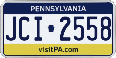 PA license plate JCI2558