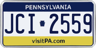 PA license plate JCI2559