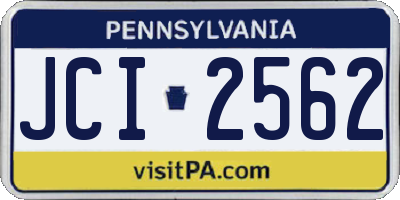 PA license plate JCI2562