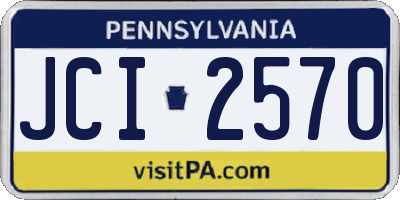 PA license plate JCI2570