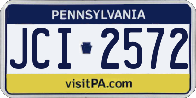 PA license plate JCI2572