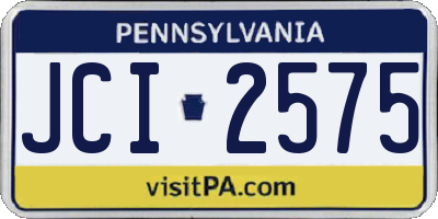 PA license plate JCI2575