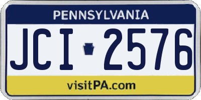 PA license plate JCI2576