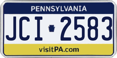 PA license plate JCI2583