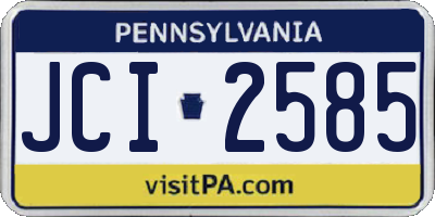 PA license plate JCI2585