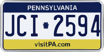 PA license plate JCI2594