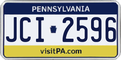 PA license plate JCI2596