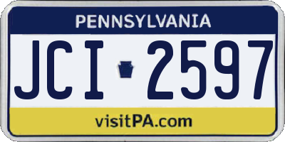 PA license plate JCI2597