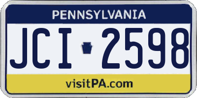 PA license plate JCI2598