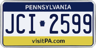 PA license plate JCI2599