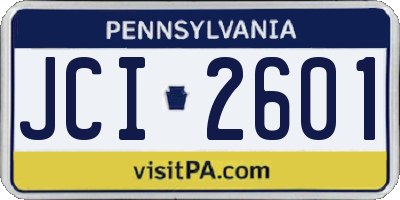 PA license plate JCI2601