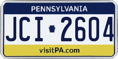 PA license plate JCI2604