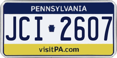 PA license plate JCI2607