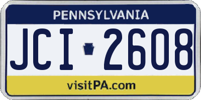 PA license plate JCI2608