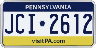 PA license plate JCI2612