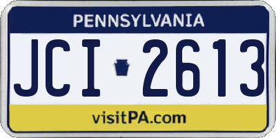 PA license plate JCI2613