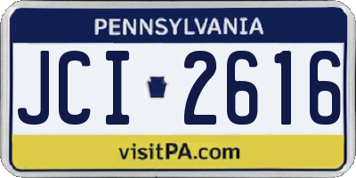 PA license plate JCI2616