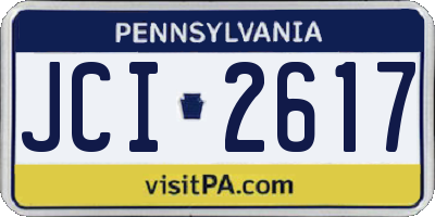 PA license plate JCI2617