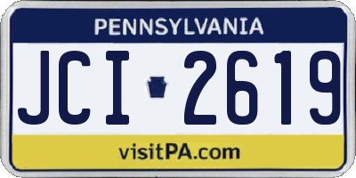 PA license plate JCI2619