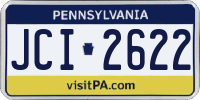 PA license plate JCI2622