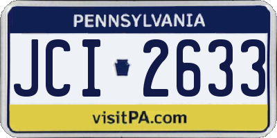 PA license plate JCI2633