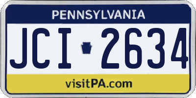 PA license plate JCI2634