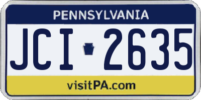 PA license plate JCI2635