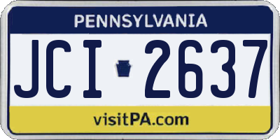 PA license plate JCI2637