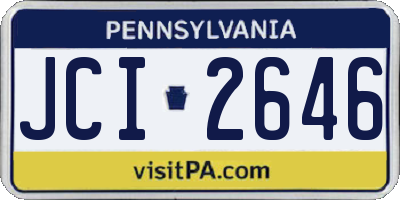 PA license plate JCI2646