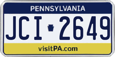 PA license plate JCI2649